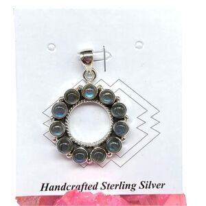 Blue Flash Labradorite Necklace Pendant Solid 925 Sterling Silver Natural Stone